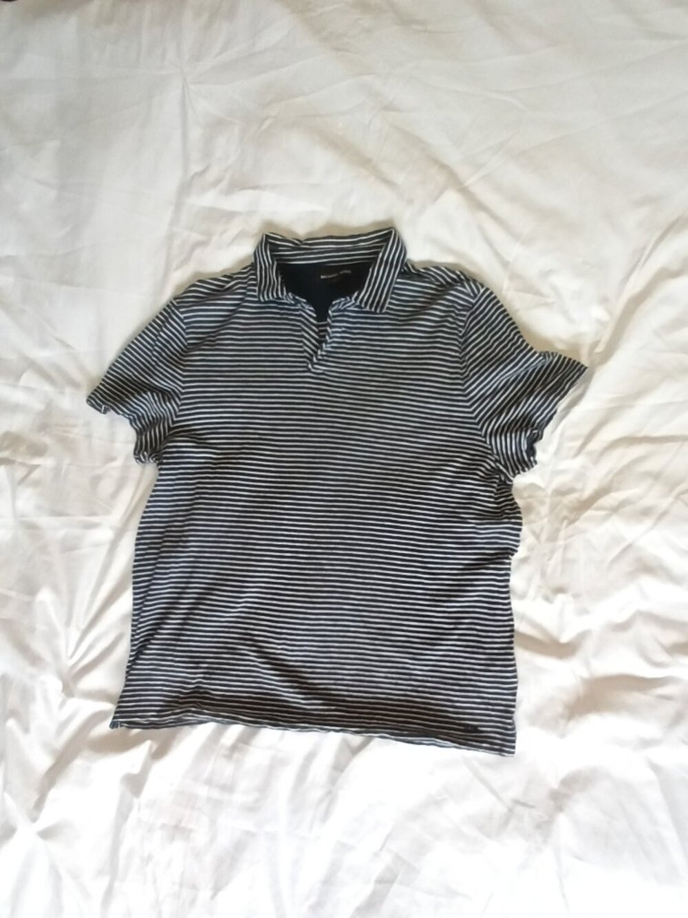 Michael Kors Navy/White Striped Polo Size X Large